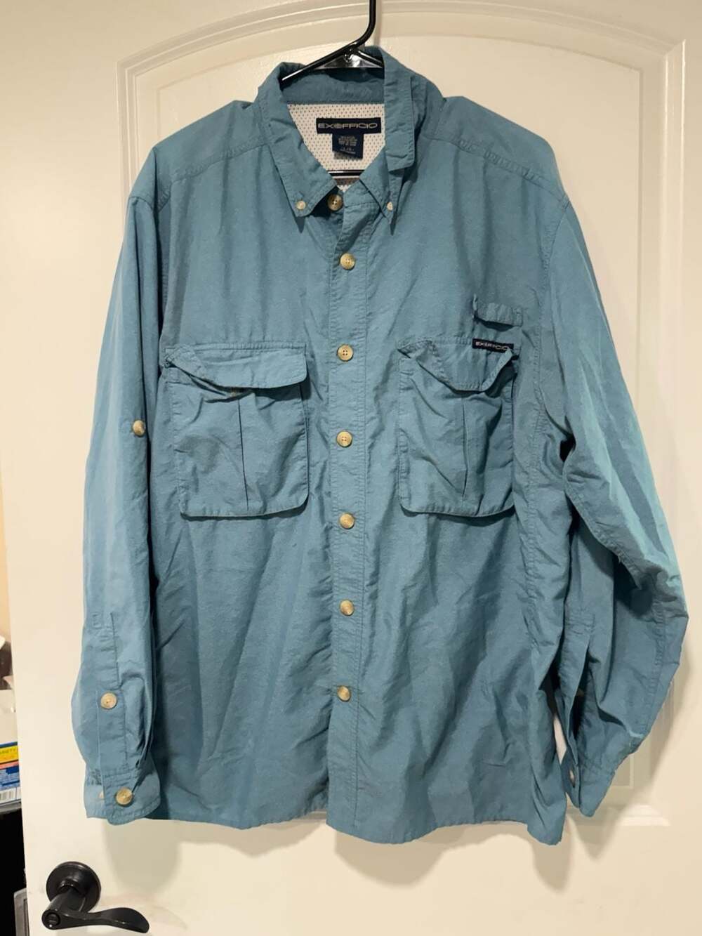 Gorpcore Fishing Hiking Travel Utility Shirt Roll Tab Long Sleeve Men’s L
